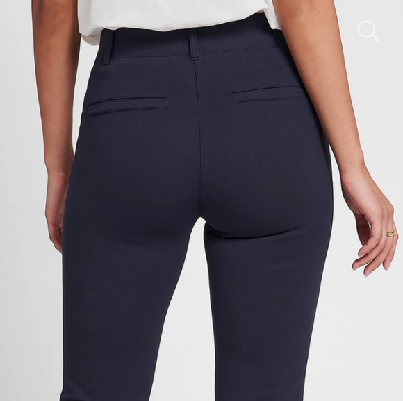 Betabrand Women's Classic Straight Leg Pullon Pants Navy Size Medium Petite - Picture 3 of 16